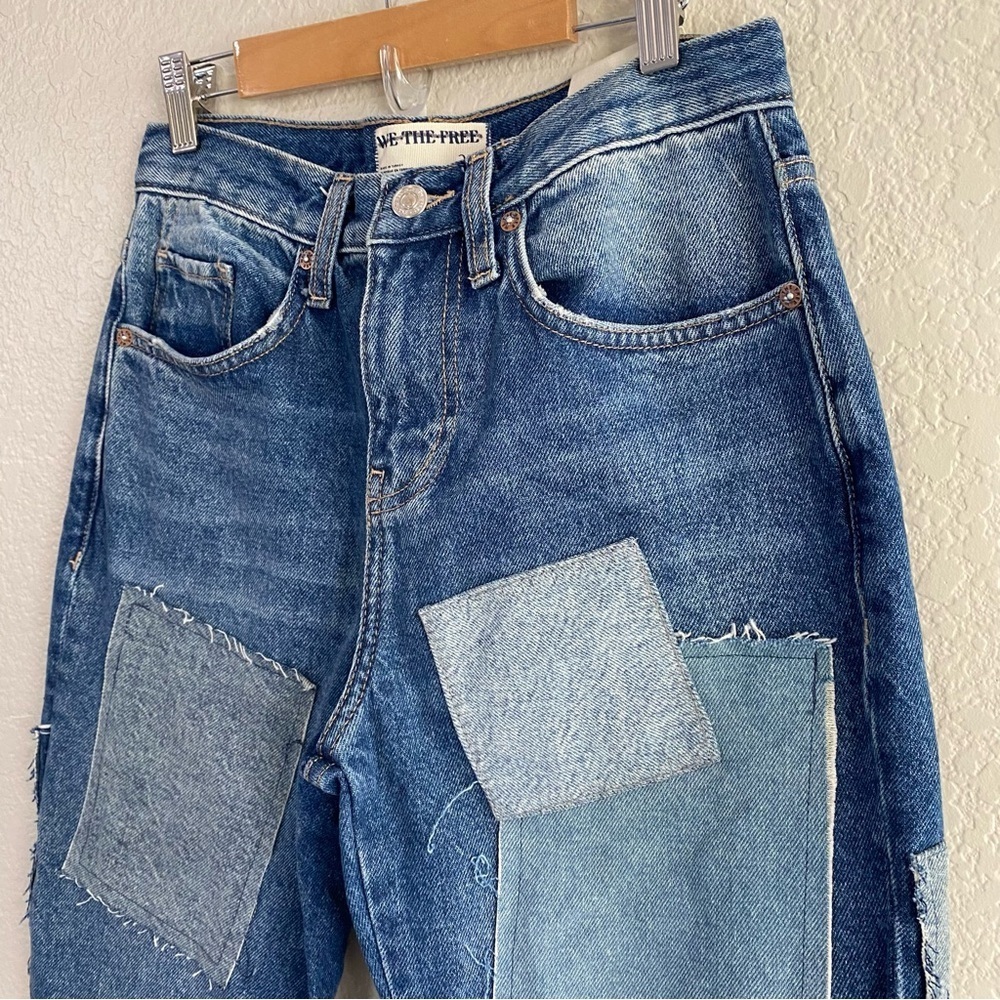 NEW Free People We The Free Bare With Me Jeans Patchwork denim - Picture 9 of 12